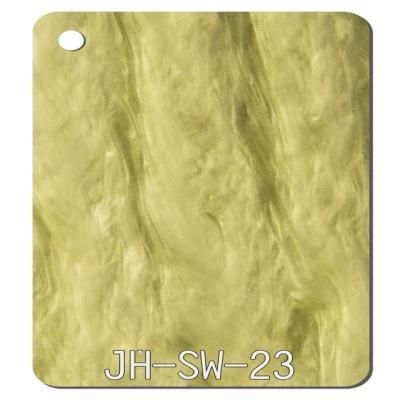 Chine Le grand acrylique de perle de plexiglass couvre le marbre jaune de conseil de plastique de 4x8ft dur à vendre