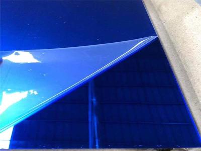 China El espejo azul del plexiglás cubre el pegamento de acrílico del panel del pie 4x6 en venta