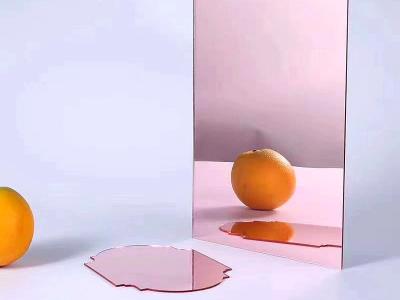 China 0.8-6mm Plexiglass Mirror Sheets Rose Gold Mirror Acrylic Sheet Lightweight for sale