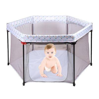 China Modern High Configured Modern Oxford Cloth Iron Pipe Large Plastic Baby Playpens For Baby for sale