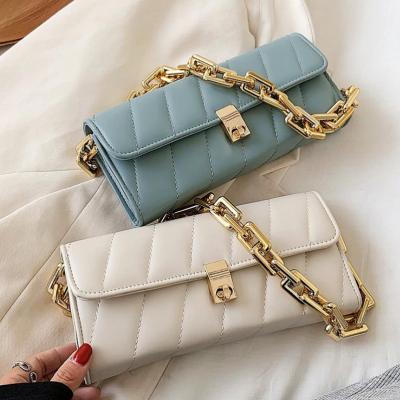 China Good Quality Fashion Square Bag Women PU Stitched Chain Bag Shoulder Bag 2020 Small Handbags for sale