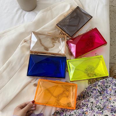 China Acrylic Summer Transparent Cross - Clear Acrylic Body Bag Box Bag Women Even Handbag 2020 for sale