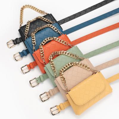 China 2021 Fashion Custom Logo Belt Waist Bag PU Leather Waist Bags Fanny Pack For Women for sale