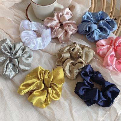 China Women's Hot Sale Silk Satin Hair Scrunchy Color Elastic Hair Band Simple Satin Scrunchies for sale