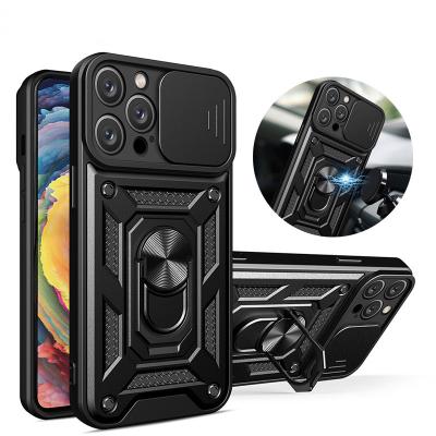 China Shockproof For iPhone 14Pro Max iPhone14 Max Case Stand Holder Magnetic Back Ring Shockproof Armor Case For iPhone 14Pro iPhone14 Car Cover for sale