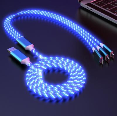 China Bright LED Voice Control Glow Type-C Data Cable USB Color LED ISO Android Charging Cable for sale