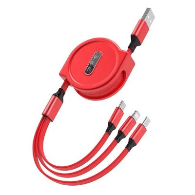 China Wholesale Custom Colorful OEM Android Video Game Player Mobile Phone Retractable Fast Charging Type C Micro Data Charger 3 In 1 Usb Cable for sale