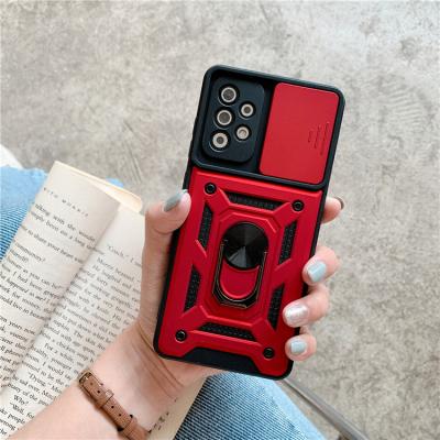 China With Stand For Samsung A12 Case Armor Slide Window Push TPU+PC Mobile Cover For Galaxy A72 A71 A52 A10S A20S For Samsung Phone Case for sale