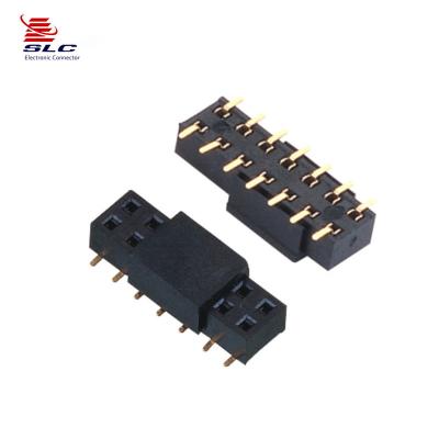 China SMT Female Type Low Profile Gold Flash 1.27mm Female Header Connector for sale