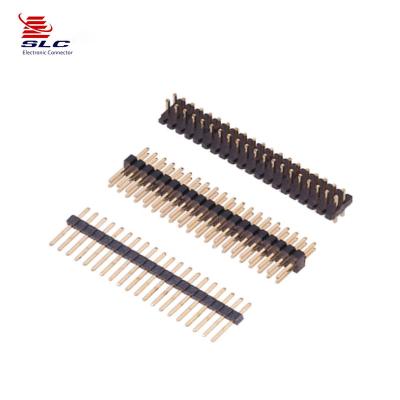 China PCB Board Pin Header 2.54mm Row Straight Pin Header Board Long Dual Double To Board Connector for sale