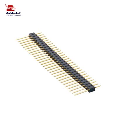 China Straight Type 4/6/8/10/16/20/24/36/48pin PA6T 1.27mm Pin Header PCB Connector Single Row Male Header for sale