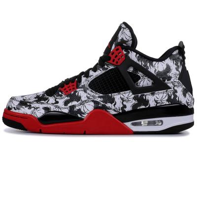 China Cushioning Retro AJ 4 High Top Platform Basketball Sportswear Shoe Customizable Logo Upper Original Student High Top for sale