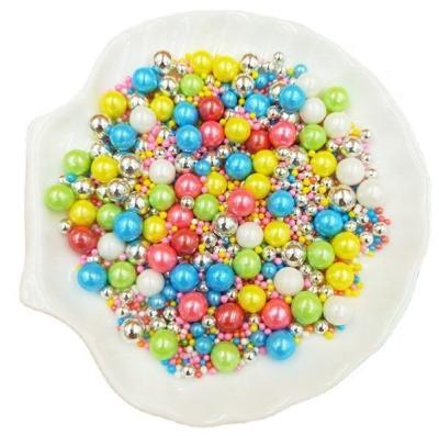 China Rainbow Pearlized Sprinkles Edible Pearls For Decorating Cake NS01 for sale