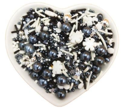 China 1KG Black Sprinkles Flake Shape Sugar Candy For Decoration Winter FX029 for sale