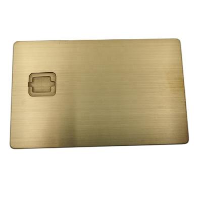 China China Hot Selling with Chip Slot And Magnetic Stripe ATM Visa Custom Brushed Gold Blank Metal Credit Card for sale