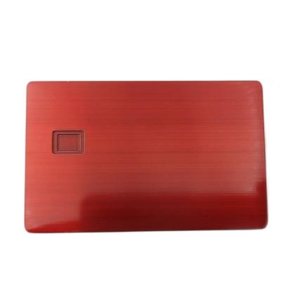 China China High Quality Customizable Metal Crafts Pure Color Elegant Brushed Red Metal Credit Card for sale