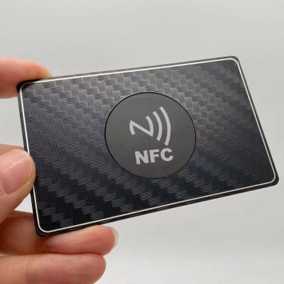 China Waterproof / Waterproof Stainless Steel RFID Product Business Metal NFC Card White Trending Black White Digital Business Card for sale