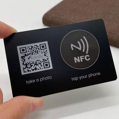 China 304 Waterproof/Waterproof 316 Stainless Steel Programmable Custom Metal Matte Black Digital Business Card Nfc Card for sale