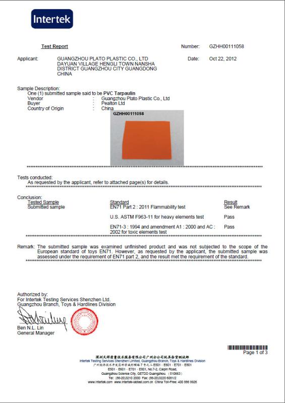 PVC EN71-2-3 - Guangzhou Sibo Electronic Technology Co., Ltd