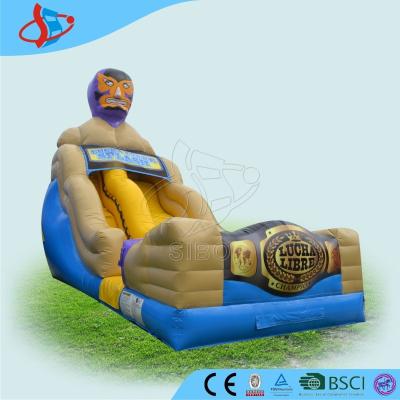 China Superman Funny Inflatable Dry Slides 0.4mm / 0.5mm PVC Amusement Park for sale