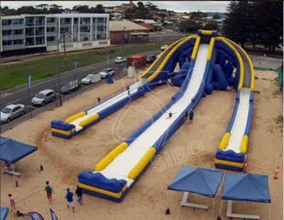 China Fuuny Sunshine Coast Inflatable Dry Slides / Summer Beach Inflatable Aqua Park Slides for sale