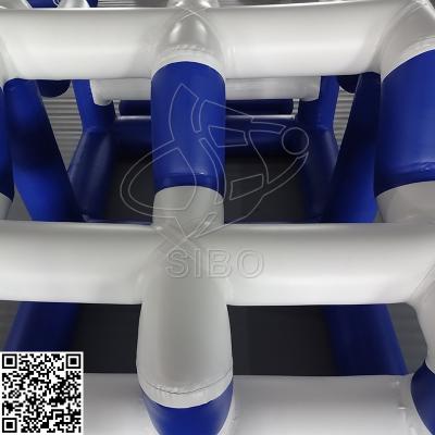 China Kombinierte PVC-Floss-Doppelt-Leiter-aufblasbares Wasser-Park-Hindernis mit ODM/Soem zu verkaufen