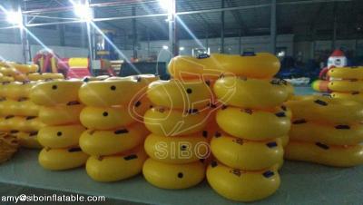 China Durable Yellow Inflatable Water Parks Customized Inflatable Swim Ring With Handle for sale