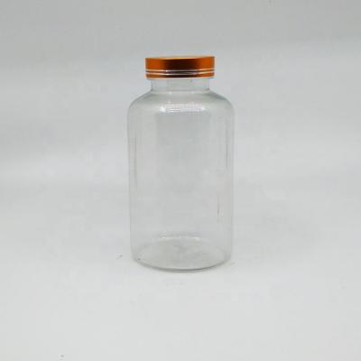 China Hot Sale Empty Clear Transparent 750ml Healthcare/Medicine PET Capsules Pills Packaging Plastic Bottles With Aluminum Screw Caps For Gifts And Candy for sale