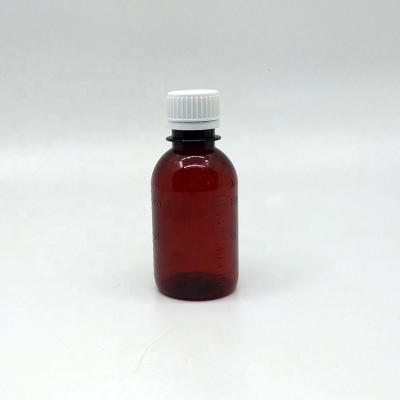 China Wholesale Empty PET Medicine Small Syrup 120ml Liquid Medicine Brown Plastic Packing Bottles With White Tamper Proof Caps for sale