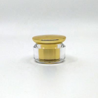 China Hot Selling 30g Acrylic Empty Gold Luxury Cosmetic Small Jars Skin Care Cream Bottles With Screw Caps For Eye Cream Use for sale