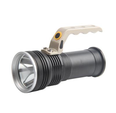 China Emergency High Power Rechargeable Flashlight Long Range Portable Led Torch Light Aluminum Handle Handed Lamp for sale