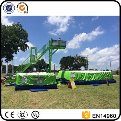 China Freefall Inflatable Stunt Jump Platform, Zero Shock Inflatable Cliff Jump with air bag for sale