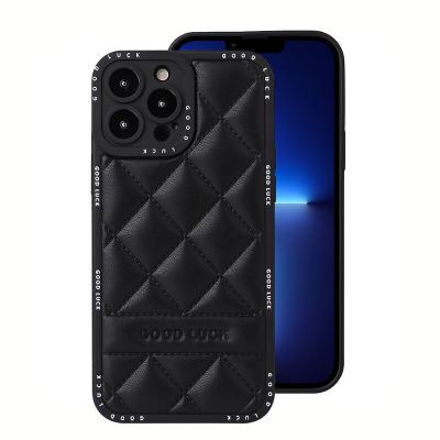 China Customized Luxury Premium Leather Phone Case Shockproof PU Back Cover For iPhone 11 12 13 14 Phone Case For Huawei P40 Good Luck Case for sale