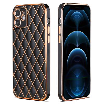 China Luxury Women Shockproof Phone Case With Stripe TPU Plating Shiny Custom Cell Phone Case For iPhone 15 14 13 12 11 Pro Mini XS Max XR for sale