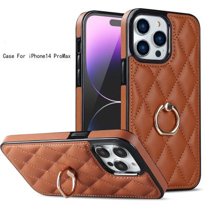 China Ring Stand Leather Phone Case Shockproof Shockproof for iPhone 14 Plus13 11 12 pro Max Ring Holder Leather Case Cover for iPhone 15 for sale