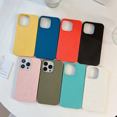 China Shockproof Wheat Straw Recycled Eco Friendly Mobile Cases Bio Degradable Magnetic Bio Magnetic Phone Case For iPhone 12 13 14 15 Pro Max for sale