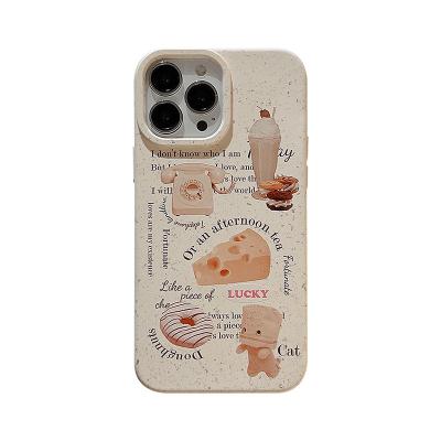 China Shockproof Eco-Friendly Degradable Cartoon Wheat Cell Phone Case Straw Back Phone Cover Bio for iphone 15 14 13 12 pro max for sale