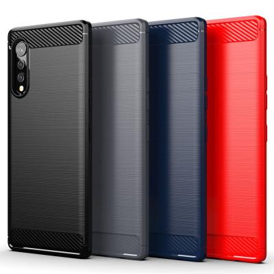 China Hot Selling Shockproof Soft Carbon Fiber TPU Back Cover Mobile Phone Case For LG Velvet 5g LG Reflect Prime2 Case for sale