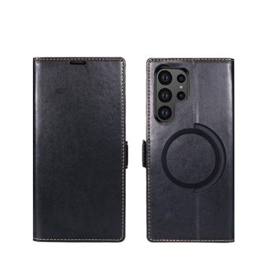 China Factory Price PU Card Slot Shockproof Leather Magnetic Phone Case For Samsung Note 10 20 S22 S21 S23 Ultra Full Protective Phone Case for sale