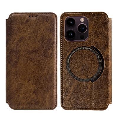 China Shockproof Many Cowhide Leather Card Slot Flip Wallet Phone Case For iPhone 14 model plus 13 mini 12 promax 11 pro XS XR SE3 6plus for sale