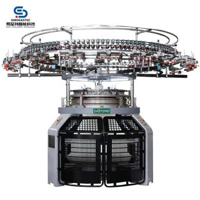 China CIRCULLAR KNITTING SINOEASTEC SingerJersey 3 yarn knitting machine with 30% L ycra attachment for sale