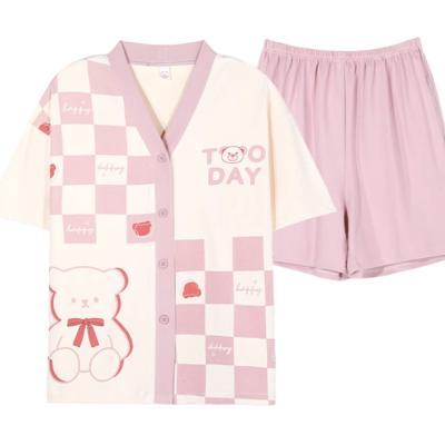 China 2023 new Japanese pure cotton QUICK DRY kimono summer big pajamas couples men's furnishings set women's summer for sale