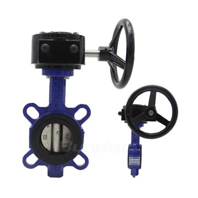 China General Bundor DN65 Cast Iron Butterfly Valve Gearbox Gear Operated Butterfly Valve for sale