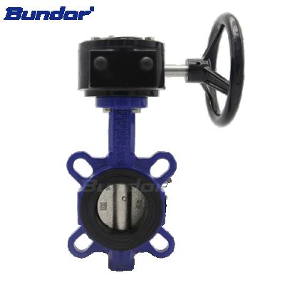 China Useful General Bundor DIN GGG40 DN65 Iron Worm Gear Butterfly Valve Price for sale