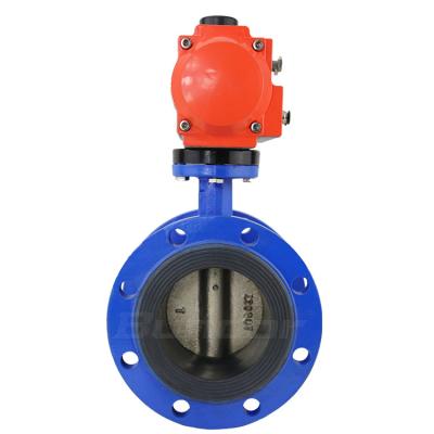 China High Efficiency Bundor DN150 Flange Connection 6 Inch Ductile Iron Pneumatic Flanged Butterfly Valve for sale