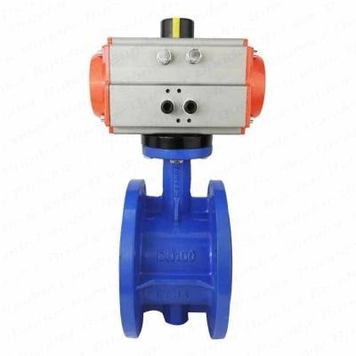 China High Efficiency Bundor DN200 Class 150 Ductile Iron Connection Pneumatic Actuated Flanged Butterfly Valve for sale