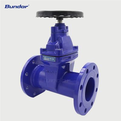 China General Bundor DIN PN10 PN16 Non Rising Stem Gate Valves Cast Iron GGG50 Ductile Hand Wheel Flanged Gate Valves for sale