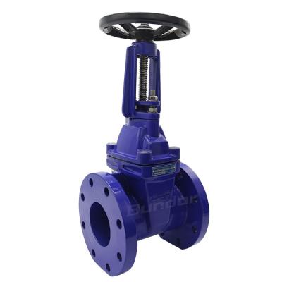 China General Bundor 150mm Ductile Iron PN16 Resilient Seat Flanged Gate Valve BS5163 Stem Rise Gate Valve For Water for sale