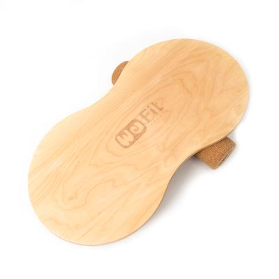 China Custom High Quality Wooden Board Body Fitness Balance Board Sliding Plate Workout Exercise Board Roller for sale