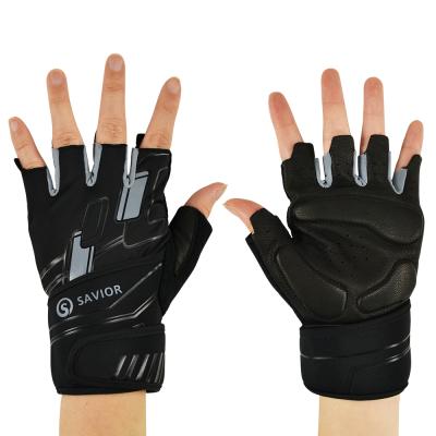 China Gym Exercise Training Weightlifting Workout Savior Fashion Half Finger Fitness Gloves Weightlifting Gym Glove for sale